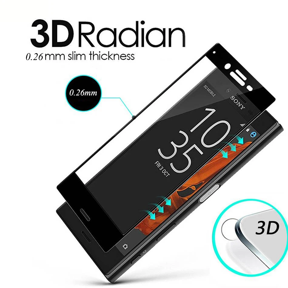 Закаленное стекло 9H 3D для Sony Xperia X Compact оригинальная Взрывозащищенная защитная