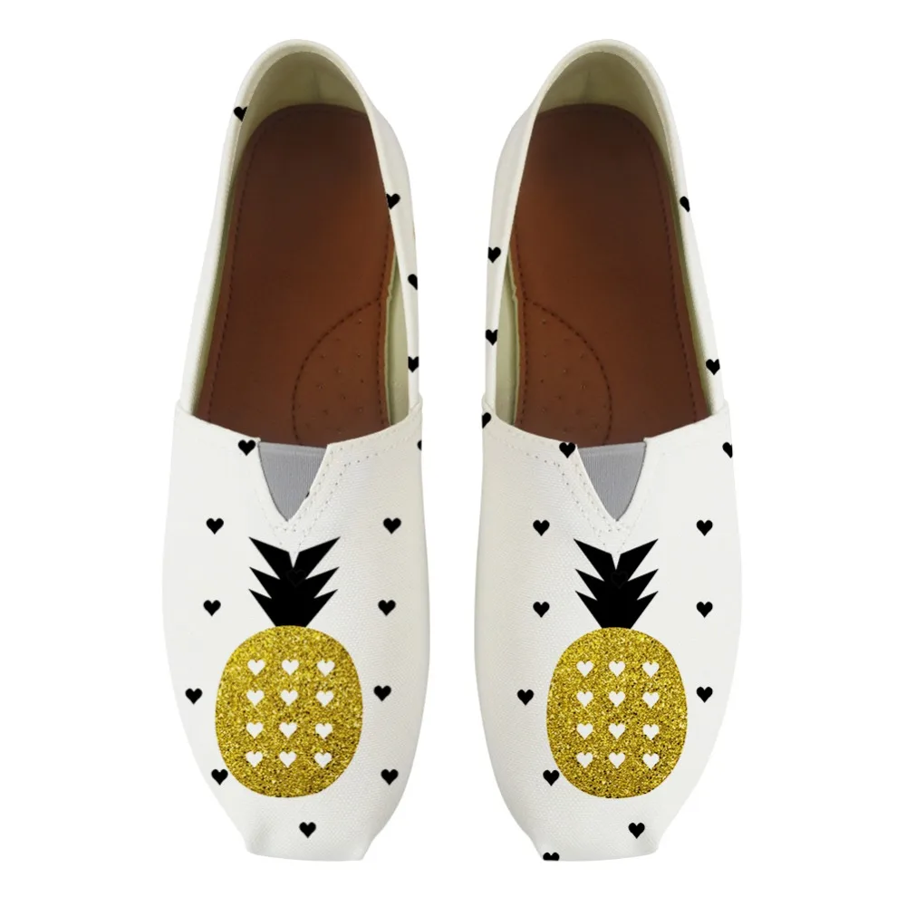 WHEREISART/Новинка 2019 женская обувь на плоской подошве с принтом ананаса повседневные