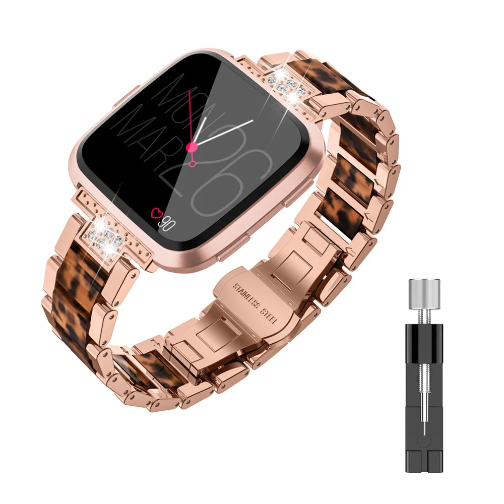 RTor Ремешок для часов из нержавеющей стали для Fitbit Versa браслет с кристаллами Замена Металлических Браслетов Аксессуары Для Fitbit Versa - Цвет ремешка: RTor