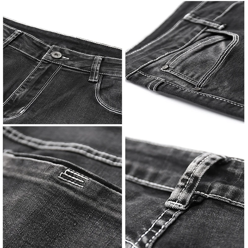 Новые мужские джинсы 2019 черный Для мужчин s Узкие классические Slim Fit эластичный