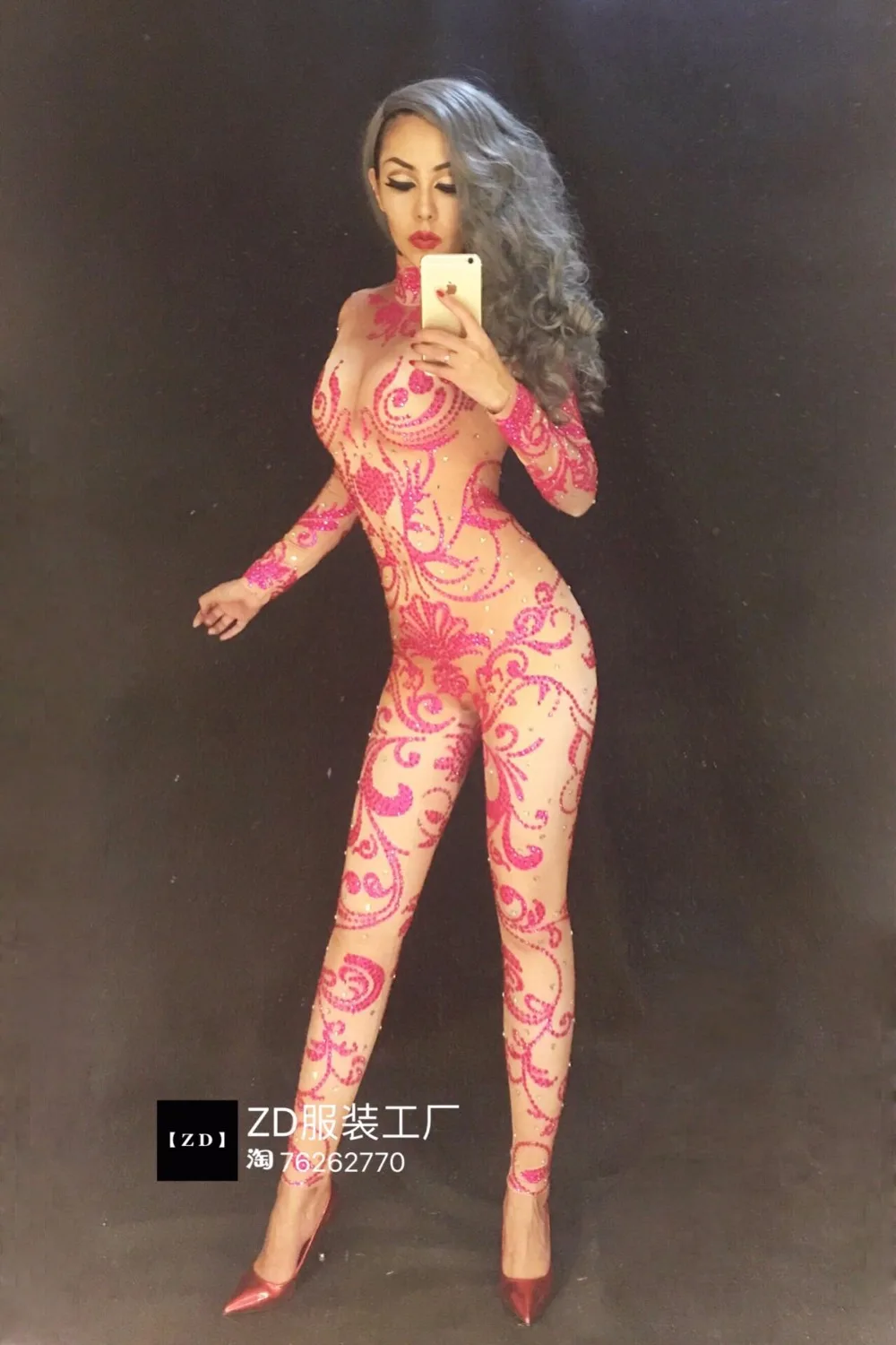 Новинка 2020 женские Полностью алмазные розовые заклепки из горного хрусталя