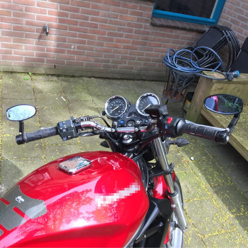 Зеркало заднего вида мотоциклетное черное с металлической ручкой 2 шт.|rearview side