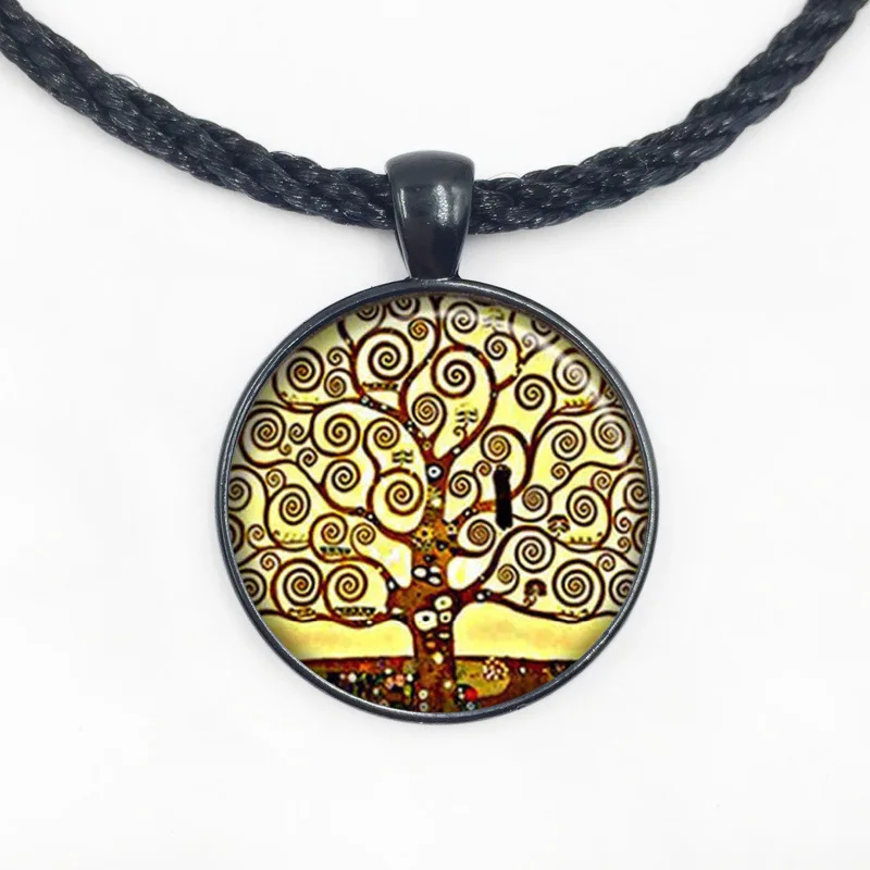Стеклянный купол оптом Климт Древо жизни кулон ожерелье из дерева Густав арт