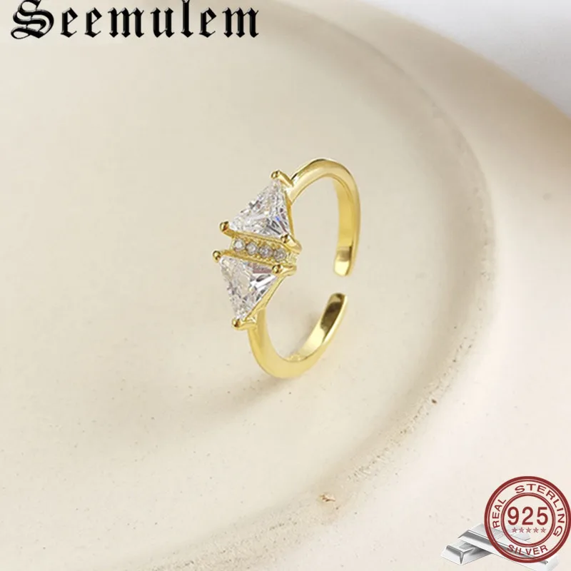 Seemulem 2019 классические геометрические бриллианты 925 кольца для женщин