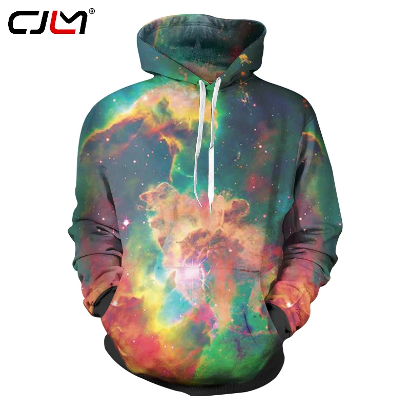 Толстовка CJLM мужская с 3d капюшоном Модный свитшот принтом космической Галактики