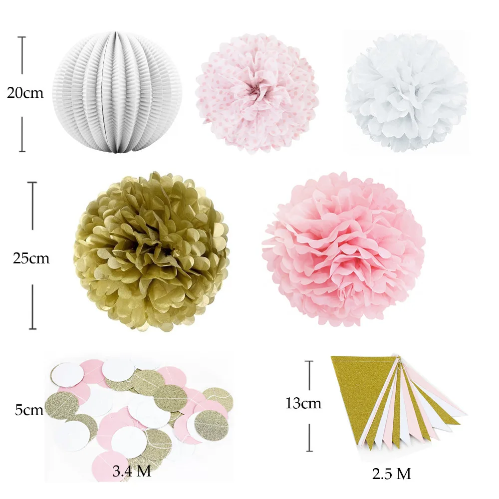 7 шт. набор бумажных декоративных изделий (бумажный фонарь баннеры для Вымпел