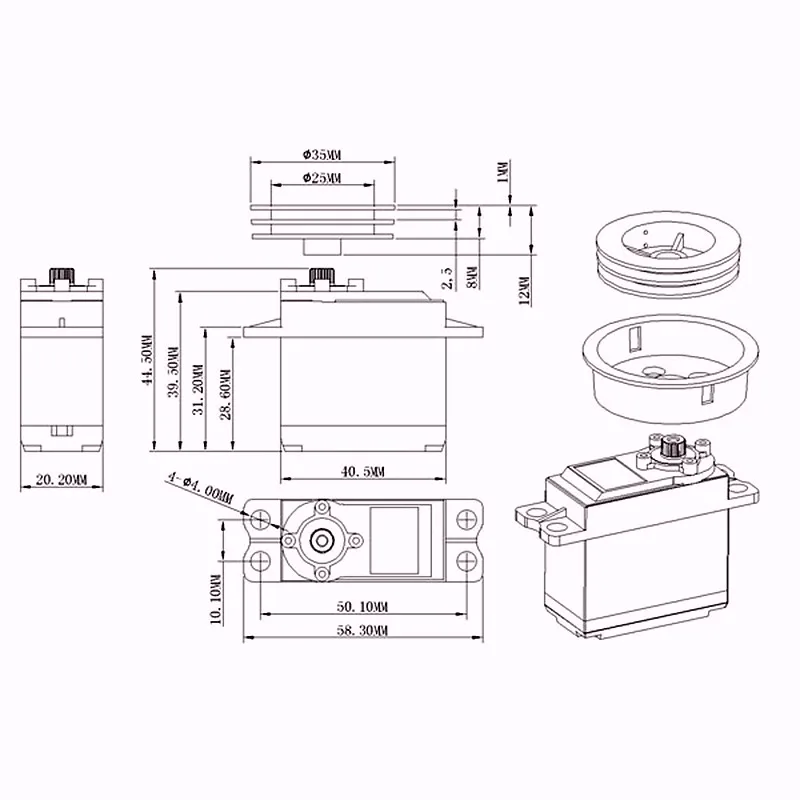 KINGMAX SW22HV 68 г 22 кг. См цифровые металлические шестерни Парусная лебедка