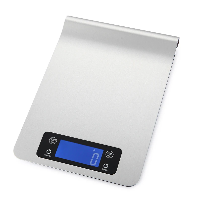 Тонкие цифровые кухонные весы из нержавеющей стали 11LB/5кг электронный баланс