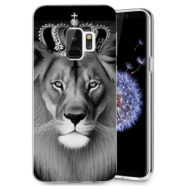 Для samsung Galaxy S3 S9 S9Plus S8 плюс S7 края Примечание 8 ТПУ дизайн кремния лев леопард тигр