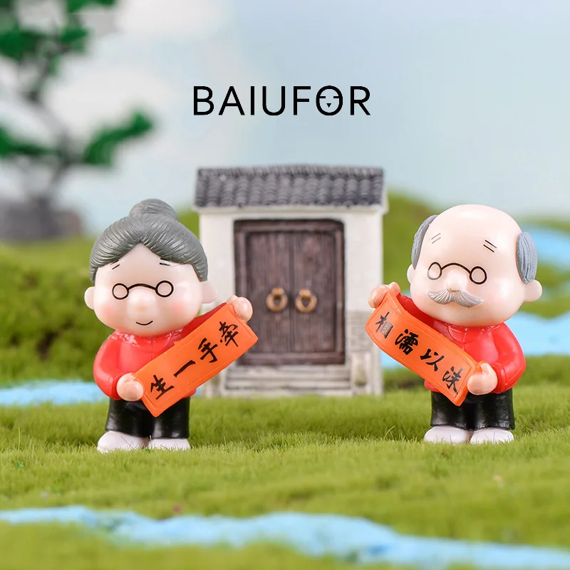 Миниатюры BAIUFOR для пар дедушка бабушка влюбленные Сказочный Садовый Гном микро