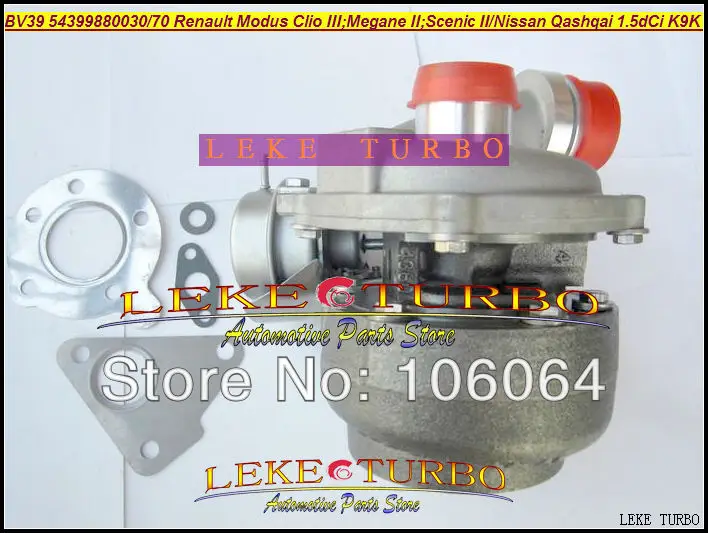 BV39 54399880030 54399880070 Турбокомпрессор для NISSAN Qashqai Renault Modus Clio III Megane II Scenic K9K 1.5L dCi |