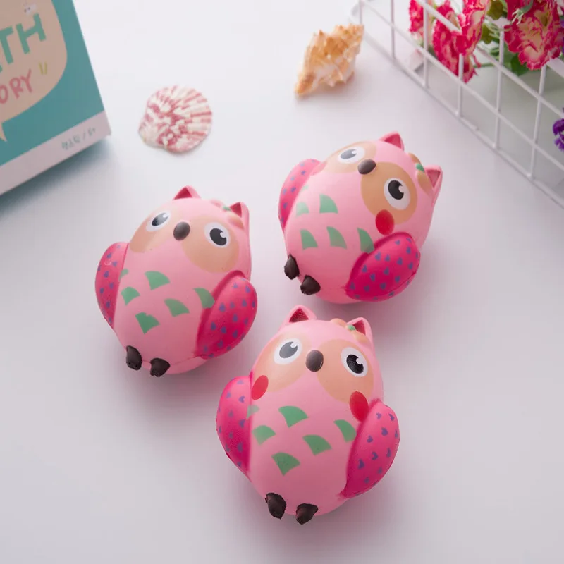 Squishy Kawaii милые розовые Сова из мягкой искусственной jumbo замедлить рост телефон