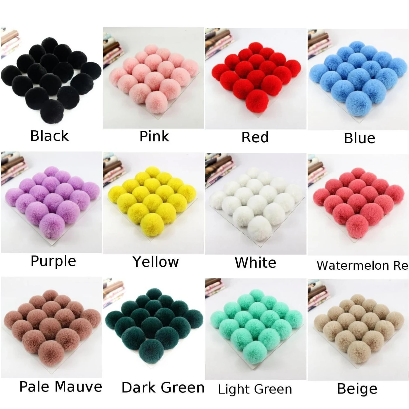 Искусственный мех мяч одежда бини шапки ремесло украшения аксессуары помпон 2 шт