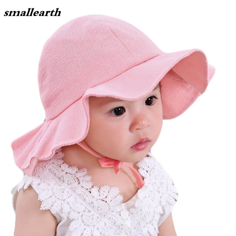 

Summer Baby Sun Hat Baby Girl Basin Hat Summer Caps Cotton Bucket Cap Child Solid Color Sun Cap Boys Girls Large Brim Beach Hats