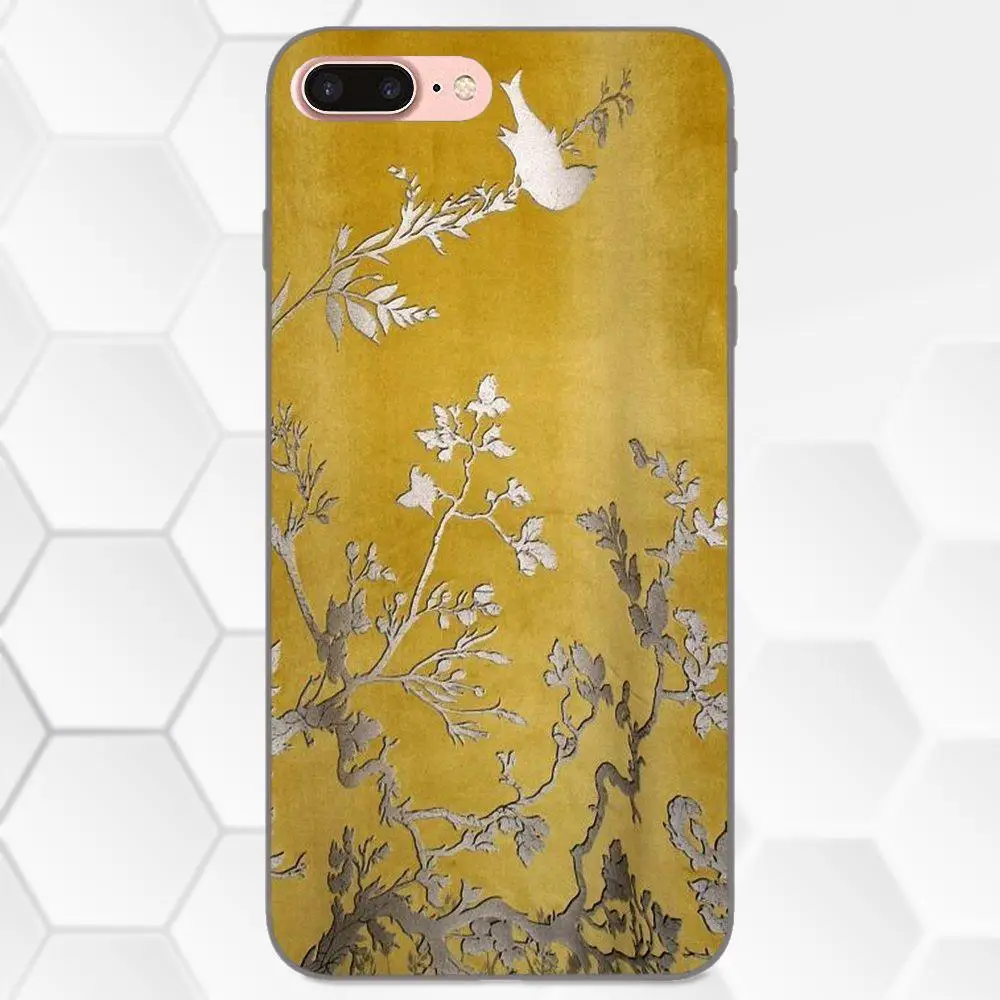 Мягкий Силиконовый ТПУ черный чехол для Apple iPhone 4 4S 5 5S SE 6 6S 7 8 Plus X XS Max XR желтая Orla Kiely