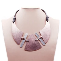 fashion aluminium leather necklaces women stranger things harajuku gothic style dress sweater necklace chains handmade jewelery