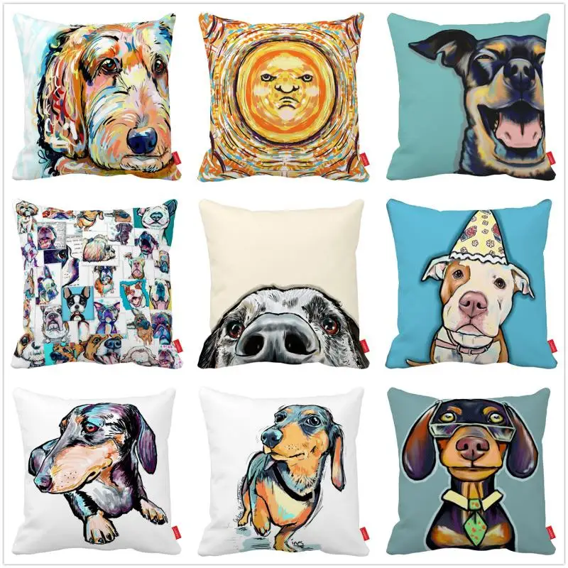 Поп арт Домашние животные такса Бишон собака коллаж печать автомобиля