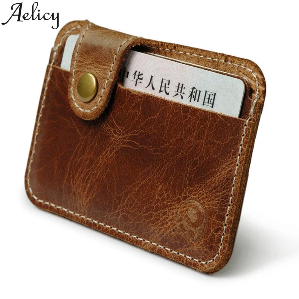Женский кожаный бумажник Aelicy коричневый тонкий мягкий кошелек с карманом для