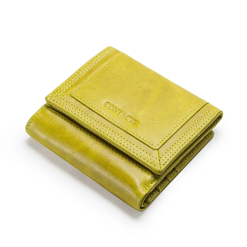 Yellow Женские кошельки большой емкости из натуральной кожи, кошелек для монет для девушек, маленькая сумка для денег, кредитный держатель для карт, женский кошелек - Цвет: Yellow