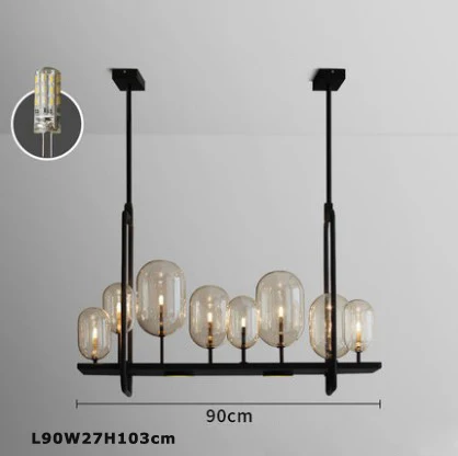 L90cm G4 led Лофт Железные Стекло Magic Bean Светодиодные Лампы.Светодиодные Светильники Люстры Подвесные.Светильники Подвесные Светильники.Светильник Подвесной Светильник.Освещение Для Магазина Фойе Балкона и Бар - Цвет корпуса: L90cm