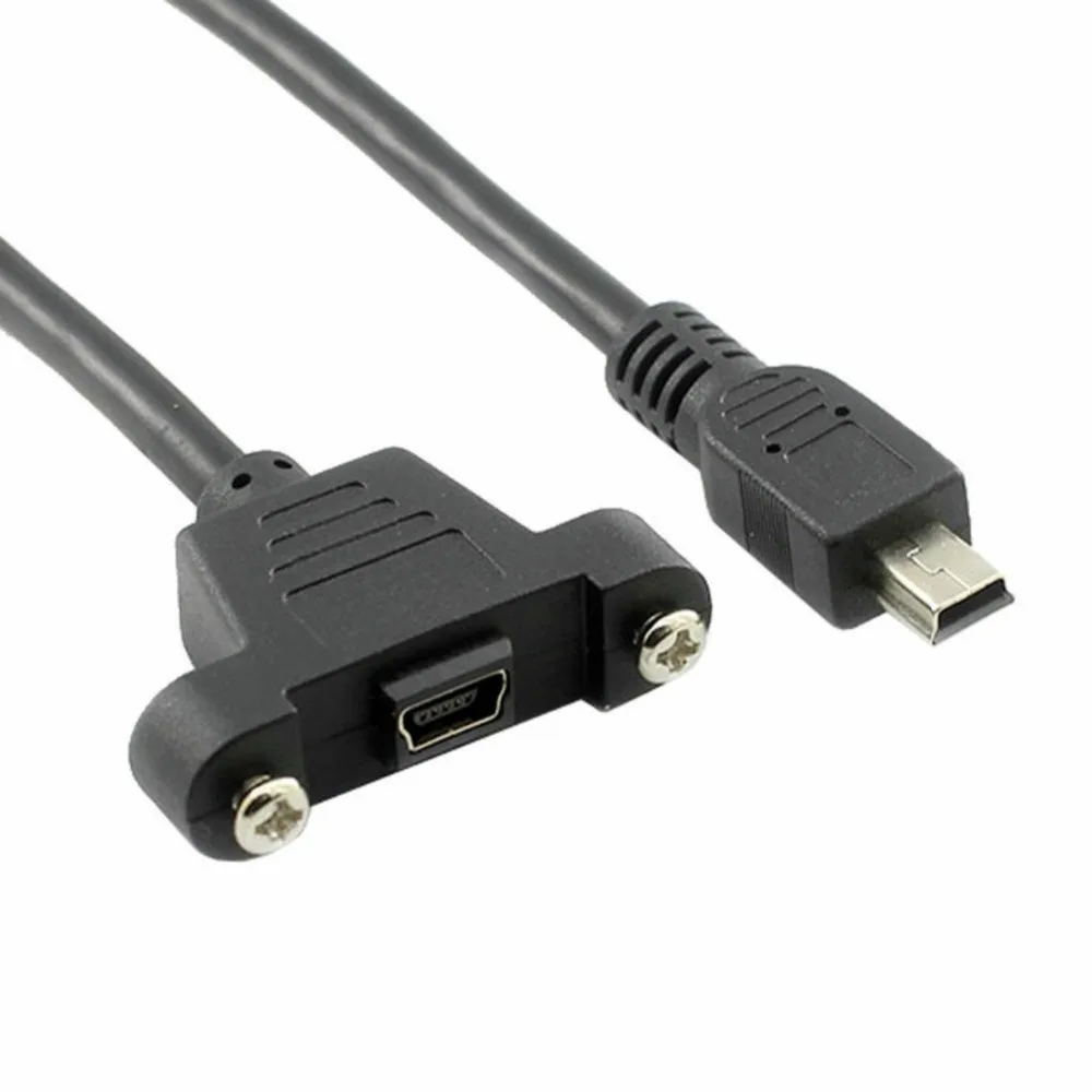 USB панельный кабель для скрытого монтажа 2 0 Mini B штекер Женский с винтами|Кабели