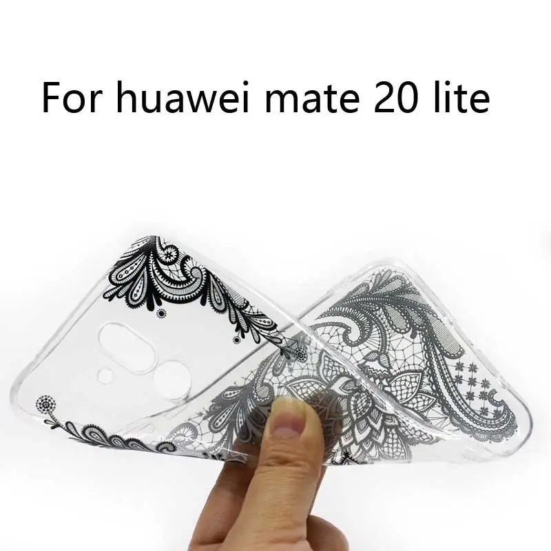 Крутой чехол с рисунком для huawei mate 20 lite цветным мягкий силиконовый зеркальный