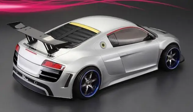1/10 RC Drift OnRoad бесщеточный/Nitro R8 AUDII плоский 190 мм прозрачный корпус для Kyosho Tamiya FW06