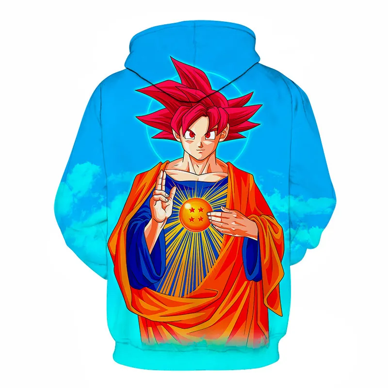 Аниме толстовки Dragon Ball Z с капюшоном и карманами малыш Гоку 3D пуловеры для женщин