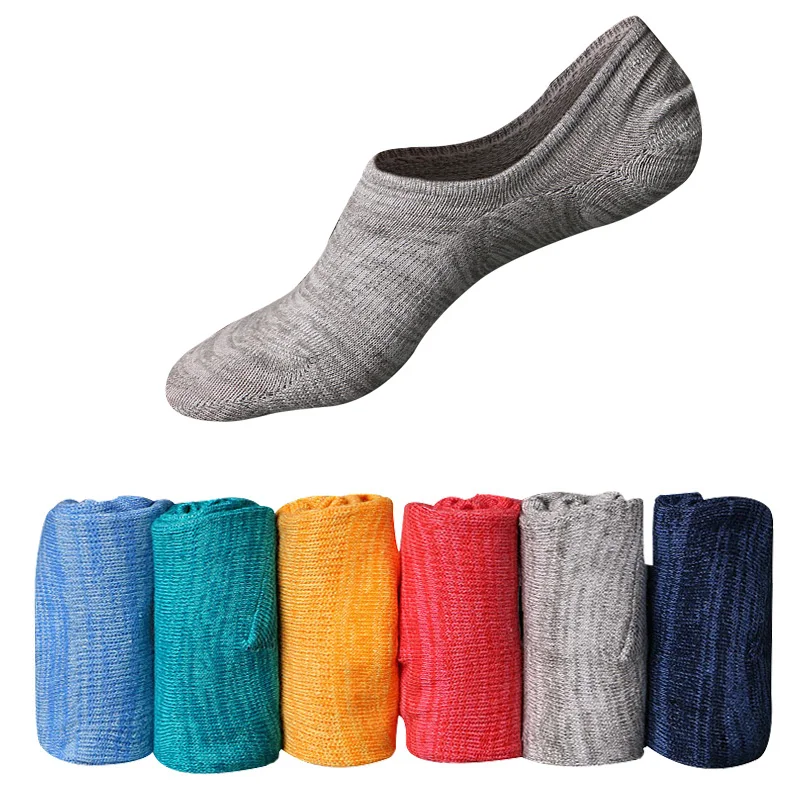 

5pair Men's Boat Socks Meias Silicone Non-slip Cotton Vintage Socks Summer Spring Invisible Low Cut Breathable Man Sock Slippers