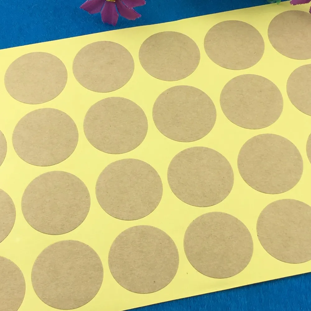 Мода 5000 шт./лот 3 см круговой Крафт цвет Стикеры клей Наклейки DIY для Box/подарок/конверт