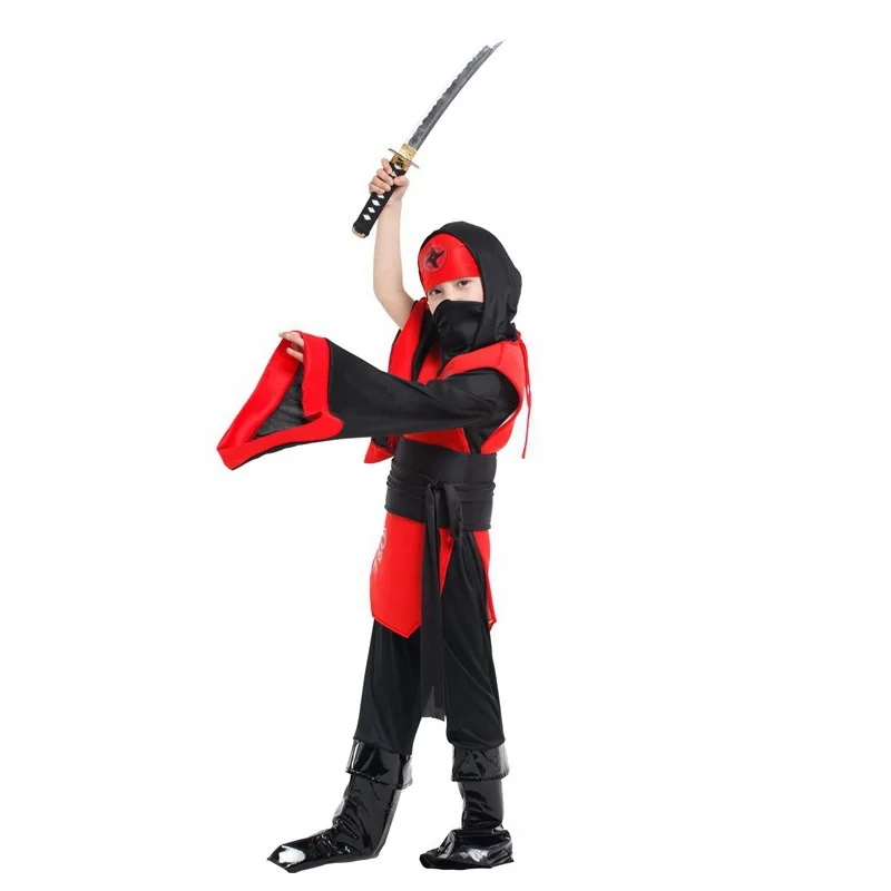 Бесплатная доставка Детский костюм красного дракона ниндзя MORTAL KOMBAT на Хэллоуин