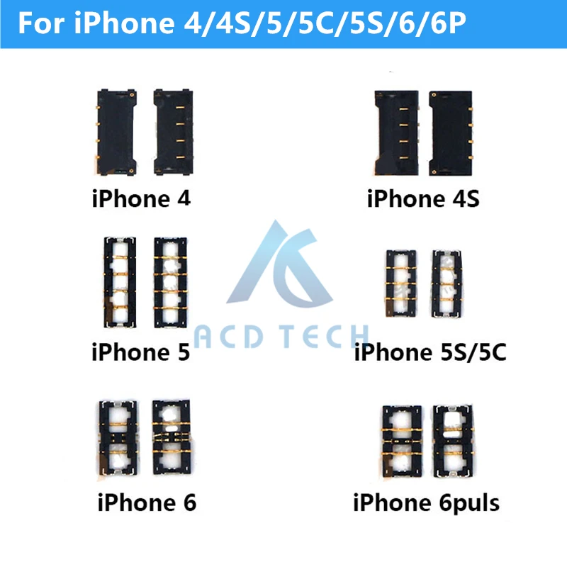Разъем для аккумулятора DowerMe 10 шт./лот FPC iPhone 4 4S 5 5C 5S 6 6p 6s 6sp Plus подключение на плате