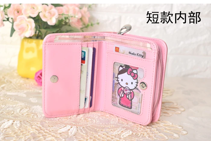 Женский Длинный зеркальный кошелек Hello Kitty модный брендовый клатч из кожи 45 |