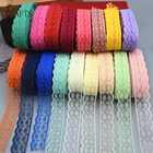 Шелковое кружево с вышивкой, шириной 22 мм, 10 ярдов