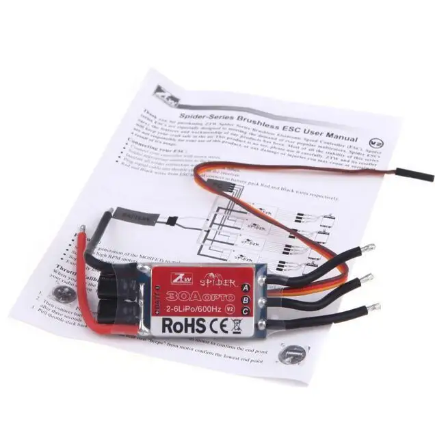 ZTW Spider 30A OPTO Бесщеточный Регулятор скорости ESC 2 6S Lipo|lipo esc|lipo controllerlipo 3 |