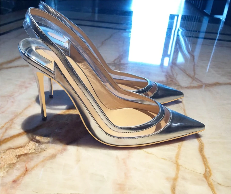 

2021 Fashion free shipping nude black Patent Leather Poined Toe Stiletto high heel shoe pump HIGH-HEELED SHOES sandals Slingback