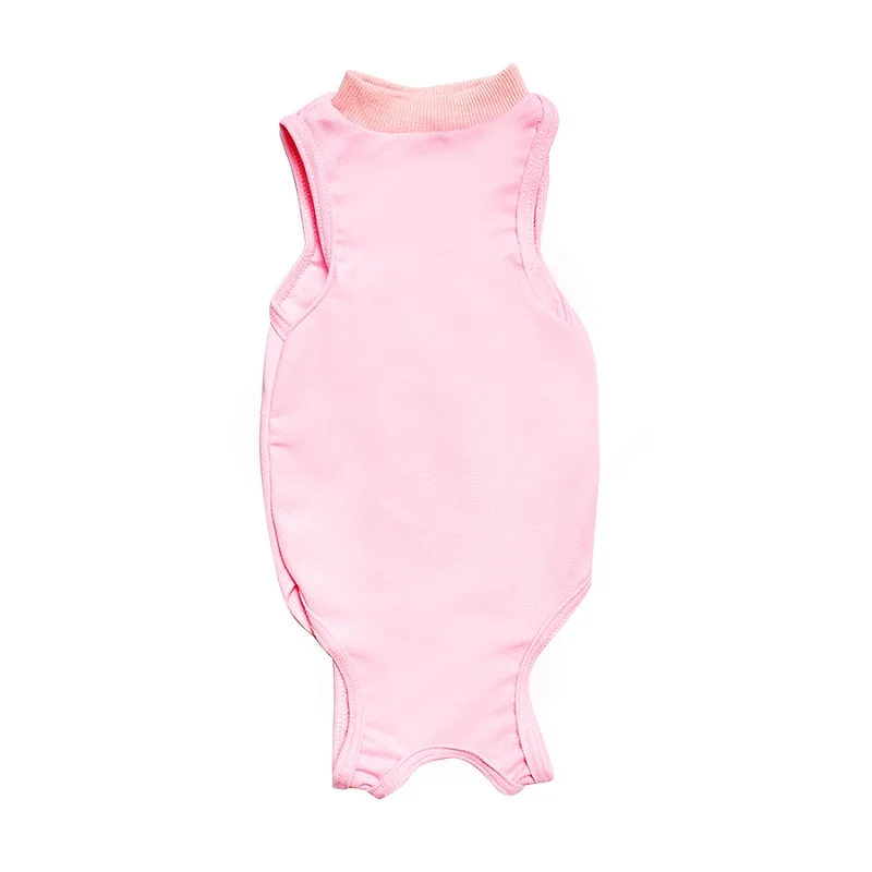 Pink Жилет для лечения щенка кошки костюм для восстановления E воротник после хирургического лечения анти-облизывание ран кошка футболка хлопок Одежда для кошки S-L - Цвет: Pink