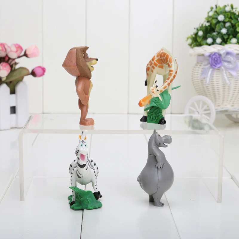 4 шт./компл. 7 см аниме мадагаскарский Алекс Глория Марти Мелман ПВХ экшн Фигурки