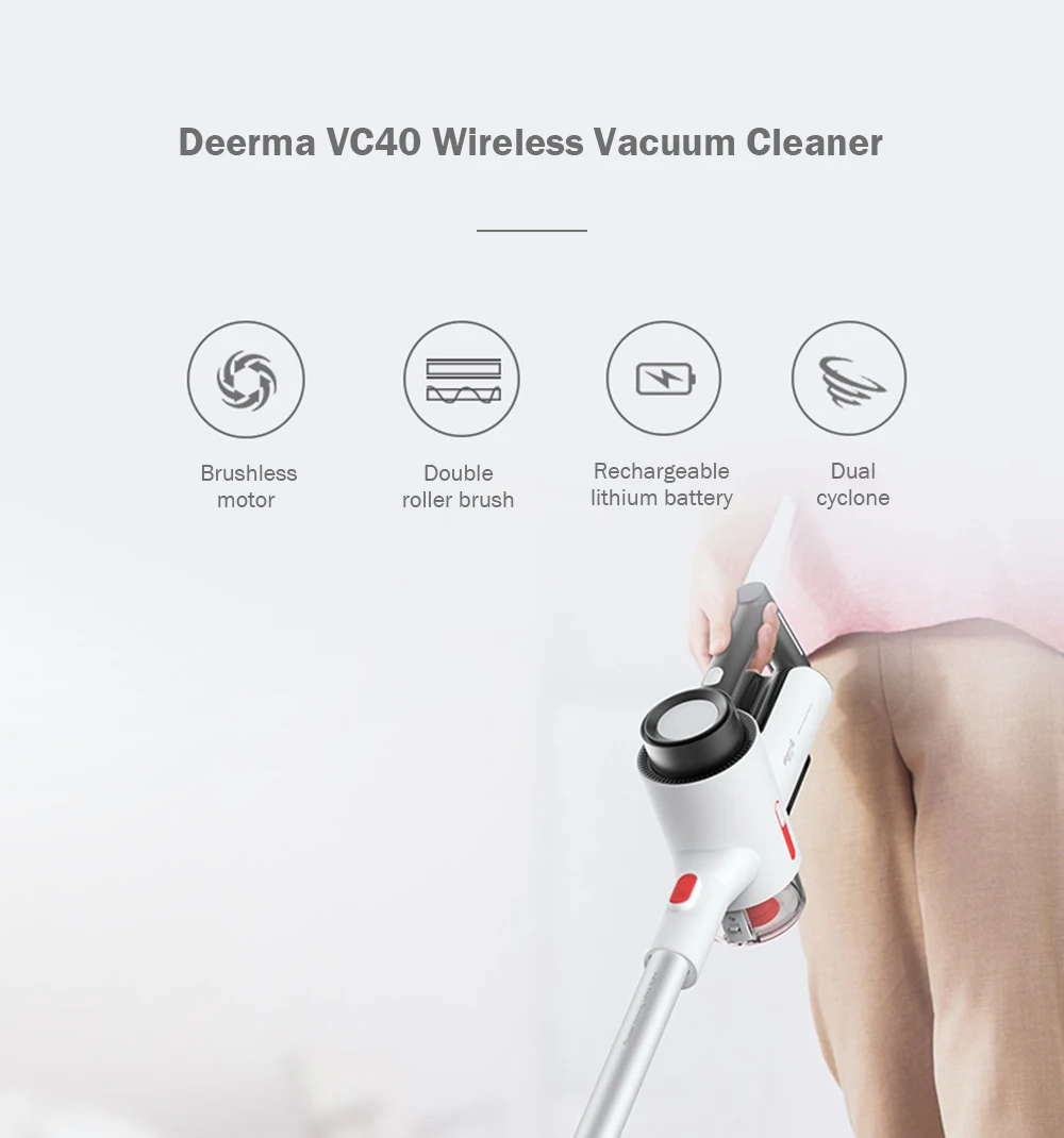 1 Deerma VC40 ручной беспроводной пылесос 15000 Pa сильный всасывающий домашний пылесборник аспиратор