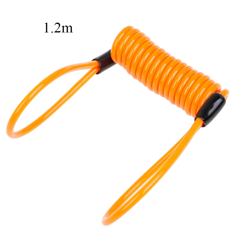 1.2m Orange 1,2 м/1,8 м кабель для велосипедного замка, веревка для шлема, Противоугонная Веревка, мотоциклетный скутер, дисковый замок, напоминание о безопасности велосипеда - Цвет: 1.2m Orange