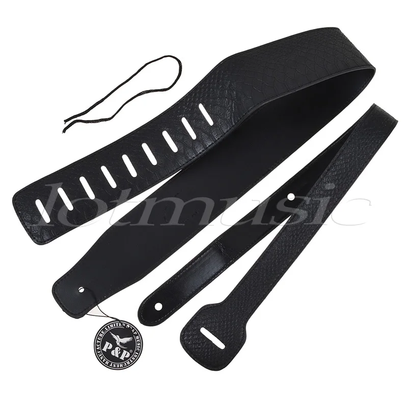 Kmise черный гитара бас ремень искусственная кожа с тиснением электроакустической