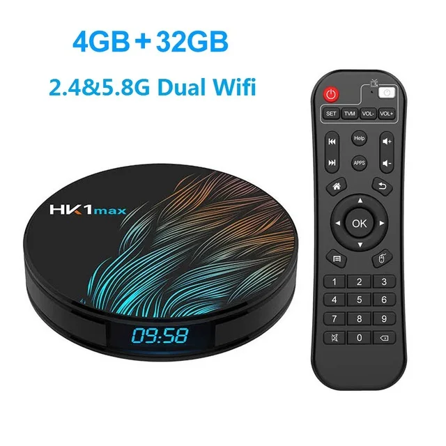 4GB 32GB-Dual WIFI HK1 MAX Мини Смарт ТВ приставка Android 9,0 2,4G/5G Wifi RK3318 четырехъядерный BT 4,0 приставка медиаплеер 4G 32G 64G Google плеер - Цвет: 4GB 32GB-Dual WIFI