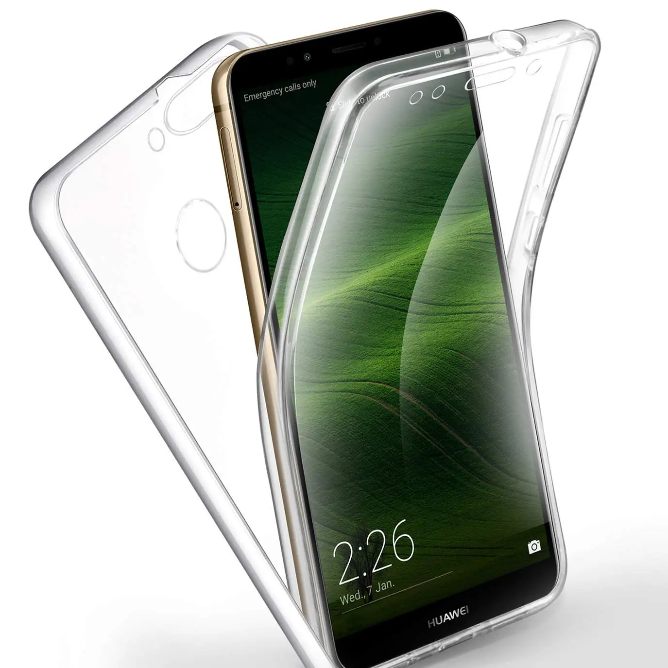 Чехол из прозрачного силикона на 360 градусов для Huawei Honor 7A 5 45 Pro 7 дюймов Тонкая