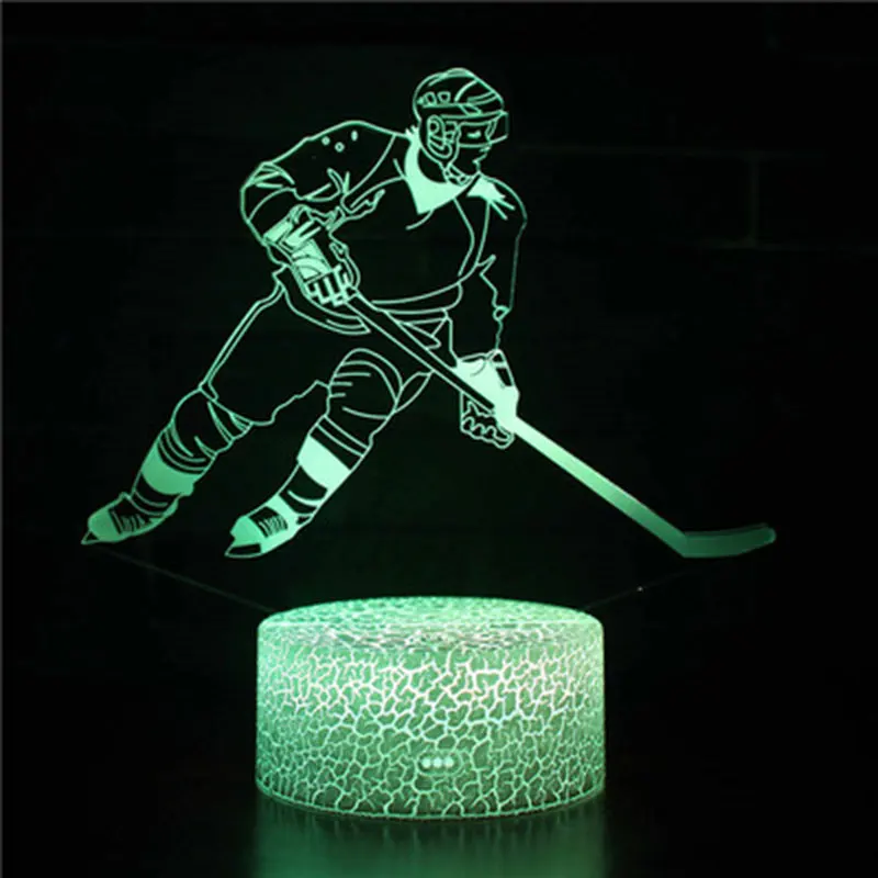 

Ice hockey theme 3D Lamp LED night light 7 Color Change Touch Mood Lamp Christmas present Dropshippping