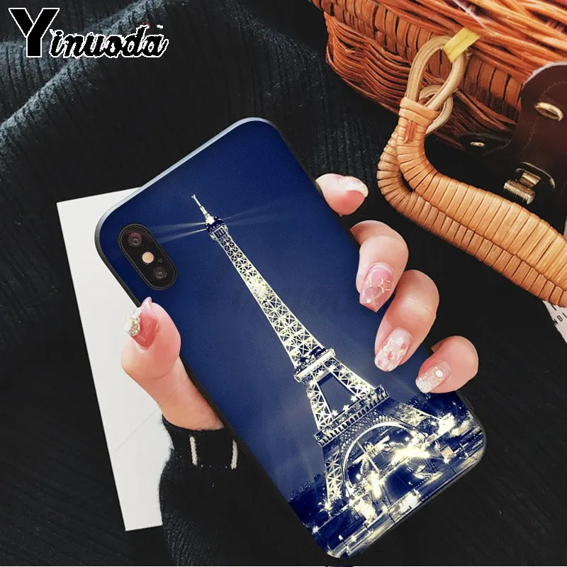 Yinuoda Эйфелева башня Париж Любовь розовый DIY Окрашенные красивый чехол для