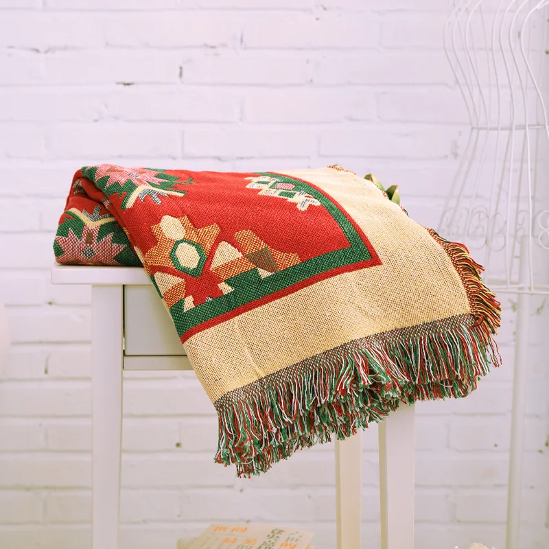 100% Хлопковое полотенце на диван Одеяло стол ткань для диванов линия декоративные