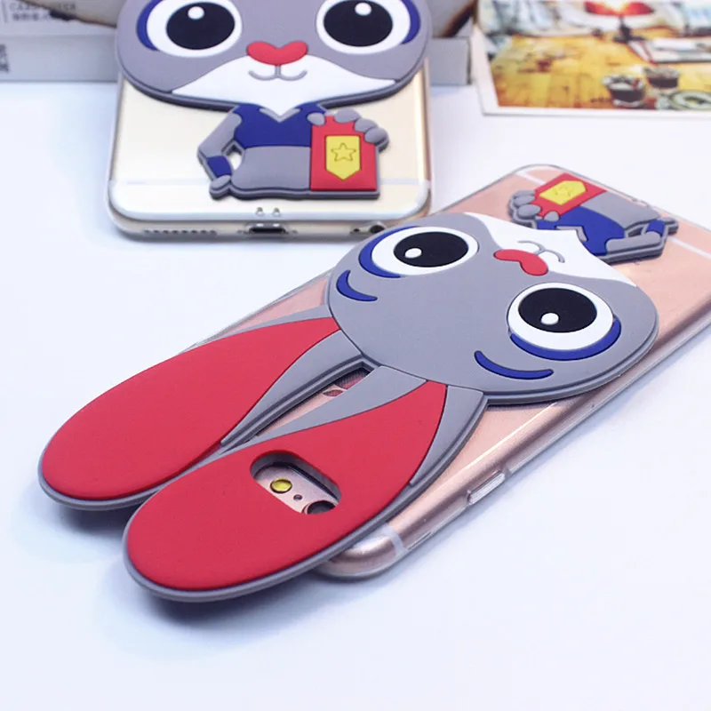 Cartoon Fashion Women Rabbit Ears TPU Mobile Phone Protective Coque For iphone 5s 6s plus 7 Case Soft Cover |