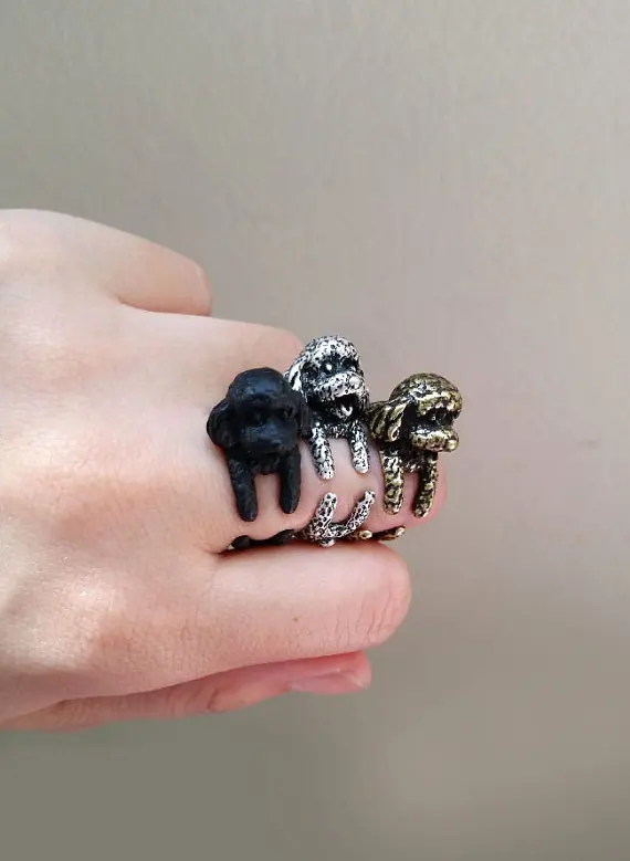 Минимальный 1 шт. животное пуделя кольцо кольца заявление ювелирное изделие