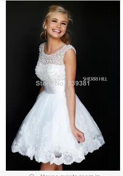 New Fashion Cap Sleeves See Through White Lace Prom Dresses 2014 vestidos de cocktail party gown | Свадьбы и торжества