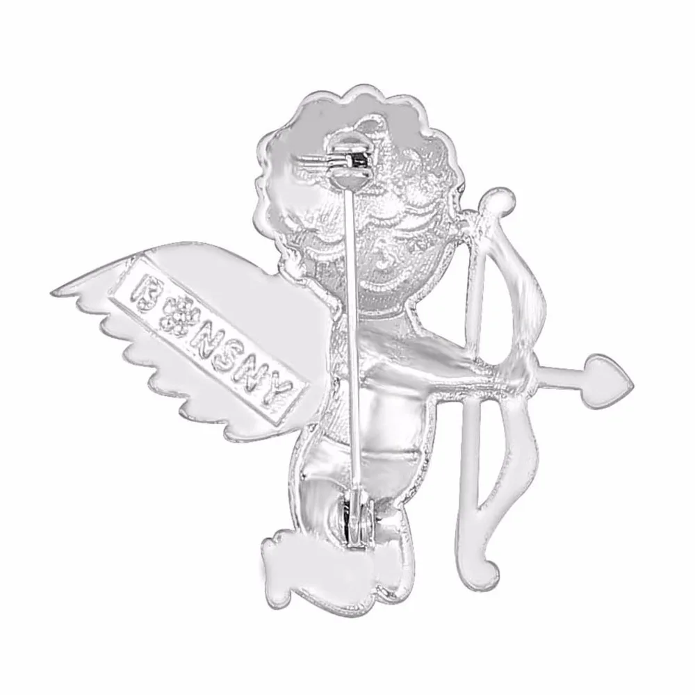WEVENI Alloy Enamel Sweet Angel Cupid Arrow Brooches Fashion Clothes Pin Jewelry For Women Girls Teens Gift Accessories | Украшения и